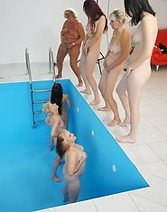 A special old and young lesbian gang bang